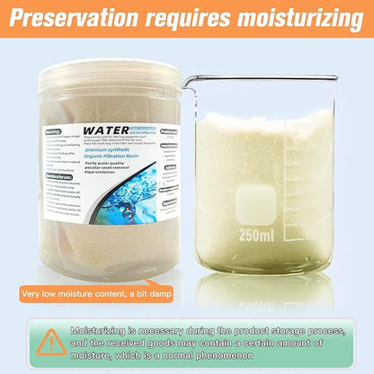 WDEFUN Aquarium Filter Media, 300 ml 2 Packs with Free Mesh Bag Organic Filtration Resin, Remove Driftwood Tannins Suitable for Freshwater and Saltwater Fish Tank