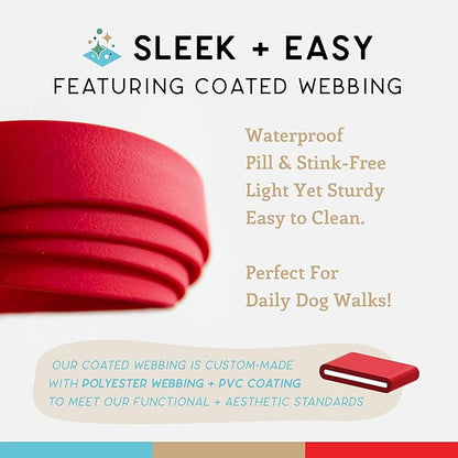 Wildebeest Funston Waterproof Dog Leash - Heavy Duty 4ft Long Leash for Small, Medium and Large Dogs - 1000D Nylon Scratch & Stink-Resistant & Pill-Free - Nylon Wrap Handle 3/4" Wide, 4 ft Length