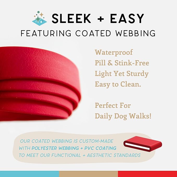 Wildebeest Funston Waterproof Dog Leash - Heavy Duty 6ft Long Leash for Small, Medium and Large Dogs - 1000D Nylon Scratch & Stink-Resistant & Pill-Free - Nylon Wrap Handle (3/4" Wide, 6 ft Length)