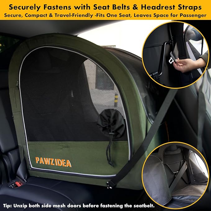 PAWZIDEA Large Dog Stroller with Detachable Carrier, Portable Dog Crate for Car Travel, Multiple Pet Strollers for Medium Dogs up to 80lbs, Adjustable Handle, All-Terrain 9” Wheels, Storage Organizer