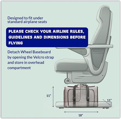 Katziela Rolling Rover Airline Compliant Expandable Premium Pet Carrier 6-Wheeled Baseboard Telescopic Handle Two-Sided Expandable Rolling Carrier Designed (Gray- Pink Piping)