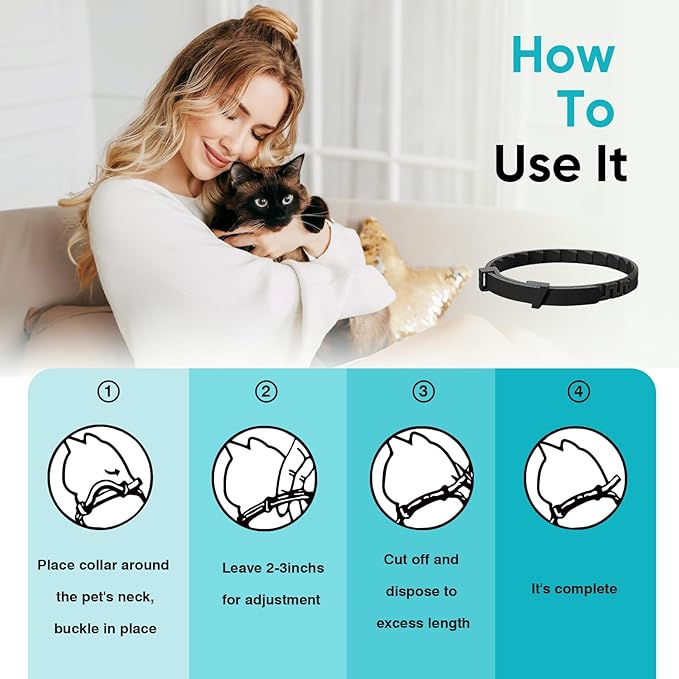 Calming Collar for Cats 6 Pack Cat Calming Pheromones Collar Stress and Anxiety Relief for 30 Days Pheromone Collars Adjustable Calm Care Products Anti Aggression Stop Meowing Relaxer for Cats in Heat