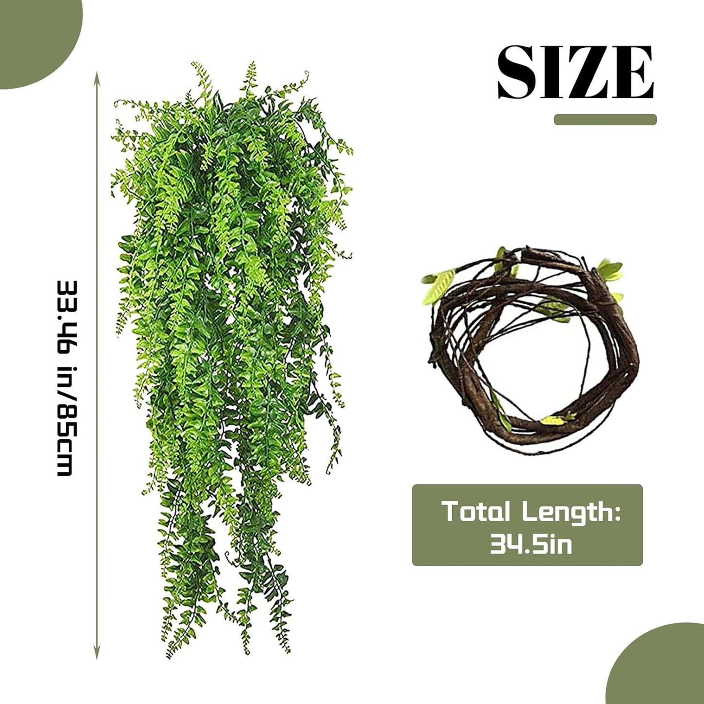 Leopard Gecko Tank Accessories,Pumpkin Resin Reptile Hideout Cave Bearded Dragon Hammock Hanging Jungle Vines Flexible Leaves for Lizard Gecko Chameleon Spider Snake Hermit Crab