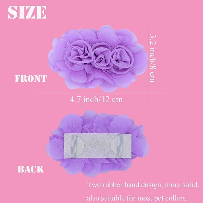 10 PCS Dog Collar Flowers, Multi-Color Pet Bow Ties Flower, Sliding Pet Collar Grooming Accessories for Puppy Small Medium Large Dogs Kitten Cats Rabbits