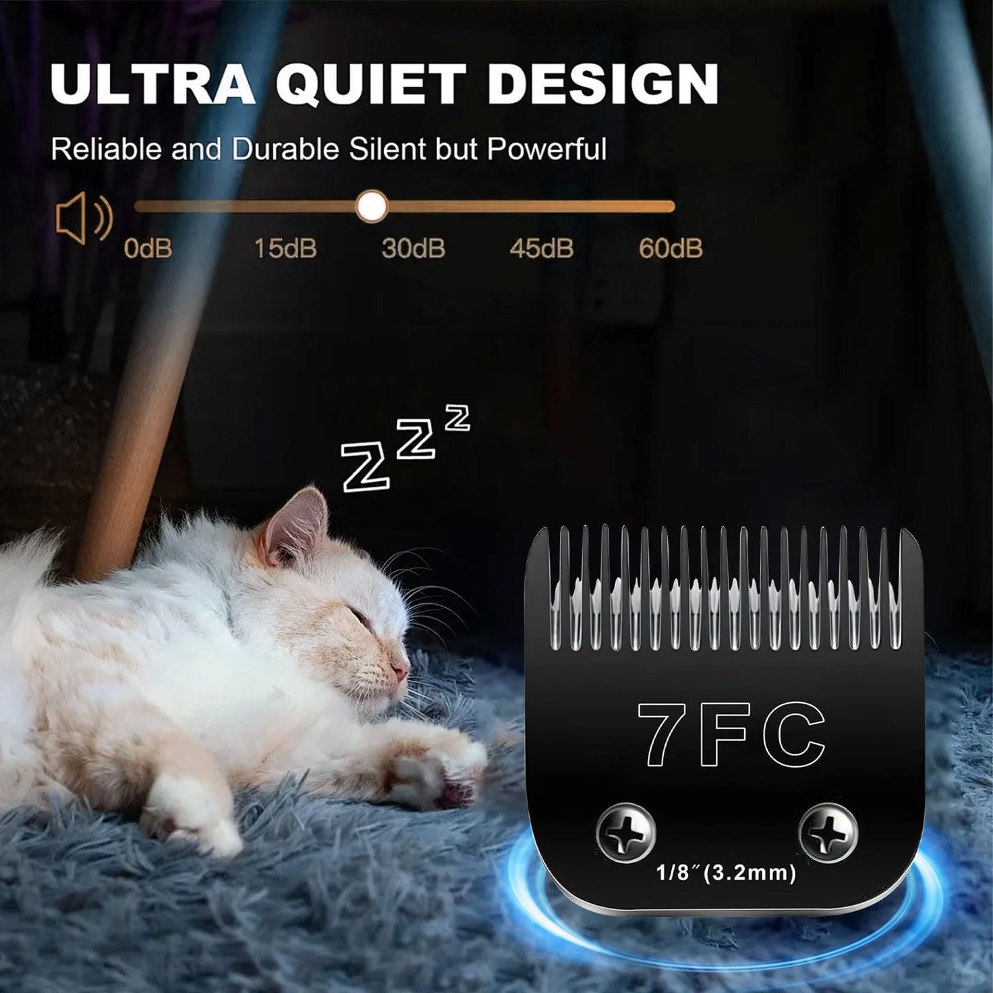 7FC Blades Dog Grooming Blades Compatible with Andis Dog Clippers Blades,Dog Clipper Blades Compatible with Oster A5,Wahl km10 Dog Clippers,Stainless-Steel Blade Sharp