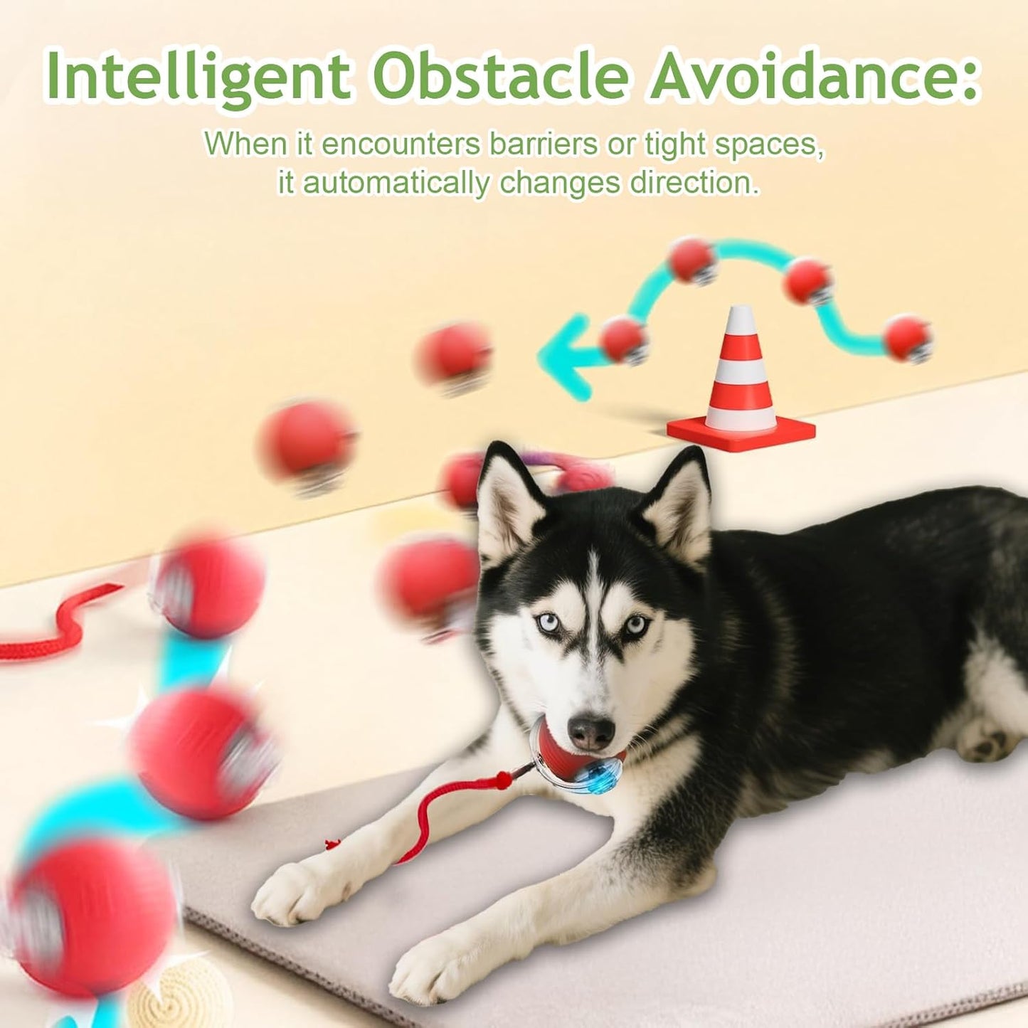 Interactive Cat Toys Balls for Indoor Cats, 2025 New Motion Activated Cat Balls with 360° Smart Automatic Rolling Moving for Bored Kitten Pet Cats Dogs (Gray)