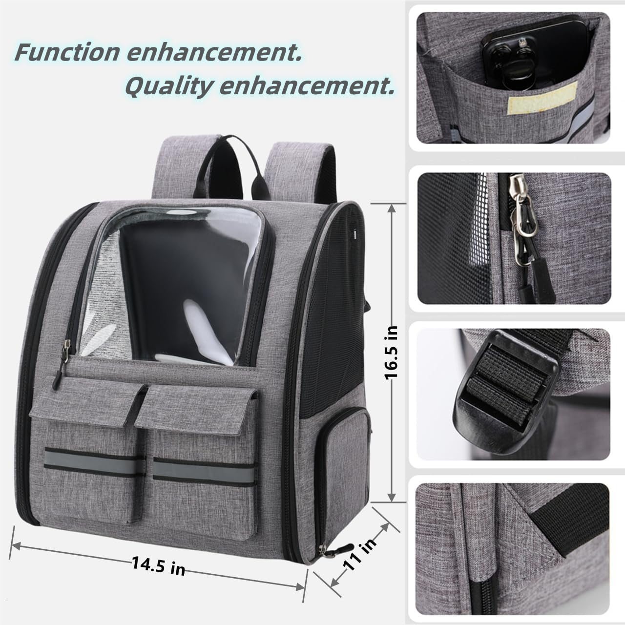 Cat Backpack Carrier Small Dogs Backpack Carrier,Large Space Breathable Cat Bubble Backpack,Shaded Puppy Backpack Carrier,Ventilated for Travel, Hiking,Cycling,Shopping,and Vet