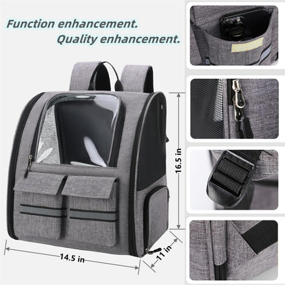 Cat Backpack Carrier Small Dogs Backpack Carrier,Large Space Breathable Cat Bubble Backpack,Shaded Puppy Backpack Carrier,Ventilated for Travel, Hiking,Cycling,Shopping,and Vet