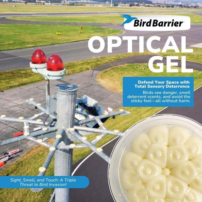 Bird Barrier Optical Gel 24 Pack | Natural Multisensory Bird Deterrent | Easy Installation | Discreet Appearance | Long-Lasting Solution | Repels Birds on Roofs, Beams Signs, Soffits, Ledges, and More