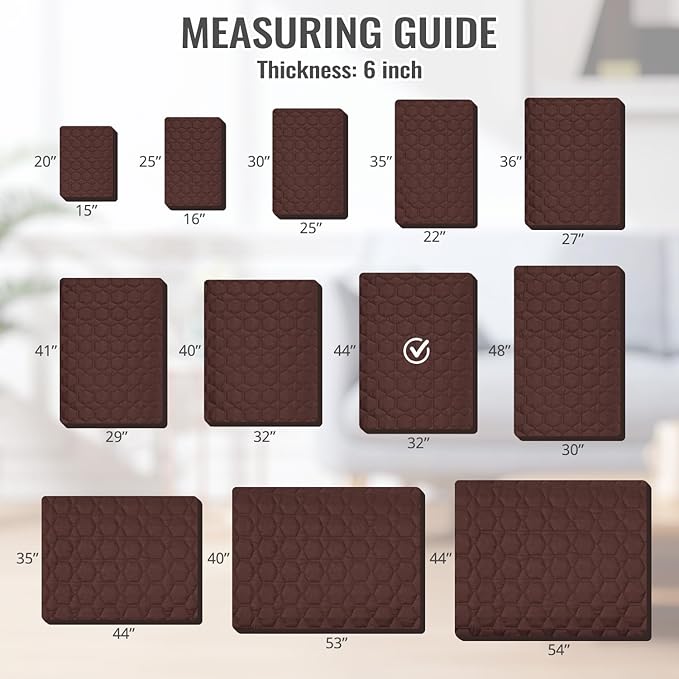 Nanbowang Waterproof Dog Bed Replacement, Washable Pet Pillow Cover, Quilted, Lovely Puppy Bed for Dog/Cat (32x44 Brown)