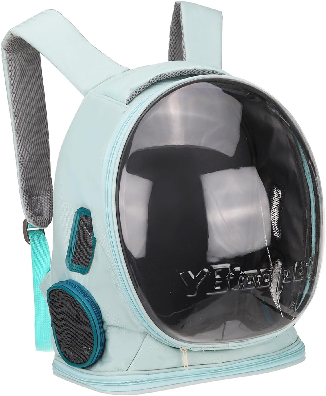 Pet Backpack Carrier, Portable and Ventilated, Oxford Cloth, Dog Cat Travel Bag with Transparent Cover 12.99", (Blue, 1 Pcs), Intended for Hiking/Camping/Traveling