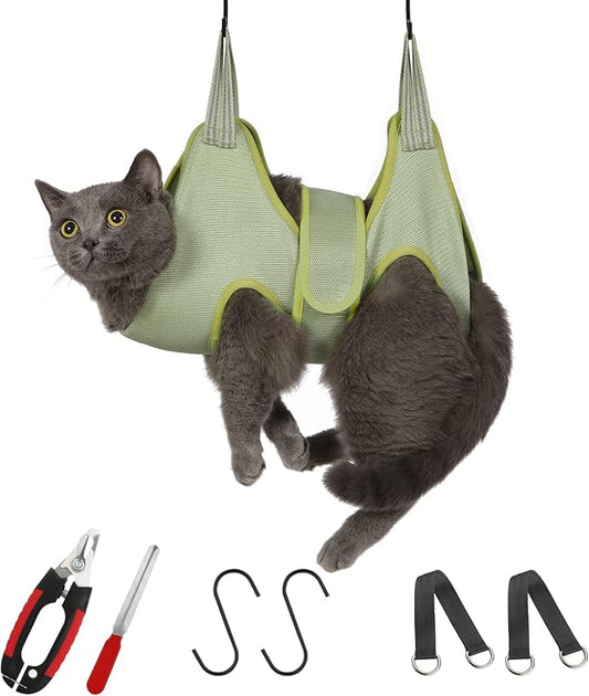 Guzekier Cat Grooming Hammock Harness for Cats, Cat Nail Clipper