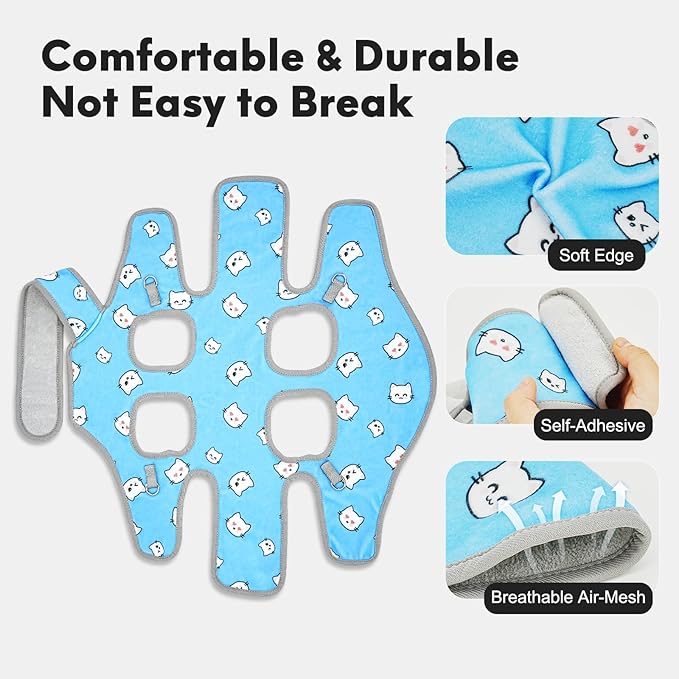 Supet Cat Grooming Hammock, Soft Fabric Nail Clipper Hammock, Self-Adhesive Wrap for Cutting Nails, Quickly Calm Down for Medicine, Teeth Brushing, Ear Cleaning