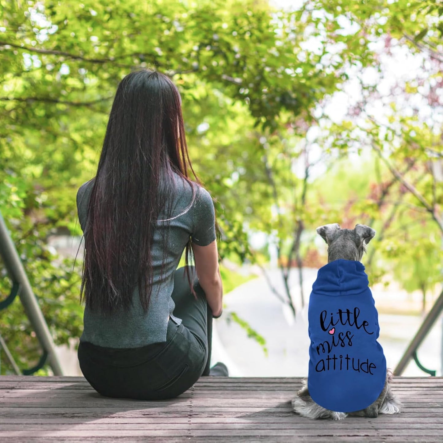 Cat Hoodies for Cats Puppy Pet Clothes Cat Apparel Little Miss Attitude Print Dog Hoodie for Small Medium Dogs Outfits for Kittens(Royal Blue,XL)