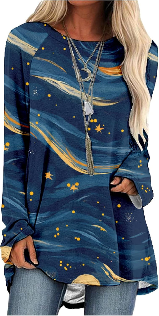 MARSVOVO Women Novelty Graphic Plus Size Sweater Crewneck Long Sleeve Cute Printed Loose Fit Casual Fall Sweaters Top