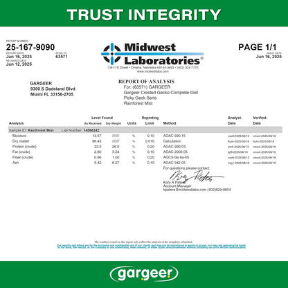 'Picky Geck' Rainforest Mist - Premium Crested Gecko Food | Immune & Digestion Support with Banana, Papaya, Fig & Blueberry | No Fillers - Only Premium Ingredients | 2oz | Made in USA