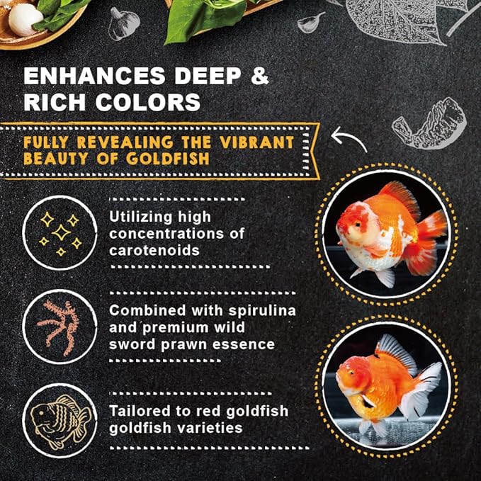 Ultra Fresh Apex Goldfish Color Boosting Crisps, Color Boosting Premium All Natural Ingredients Goldfish Fish Food, Slow Sinking, 15 oz