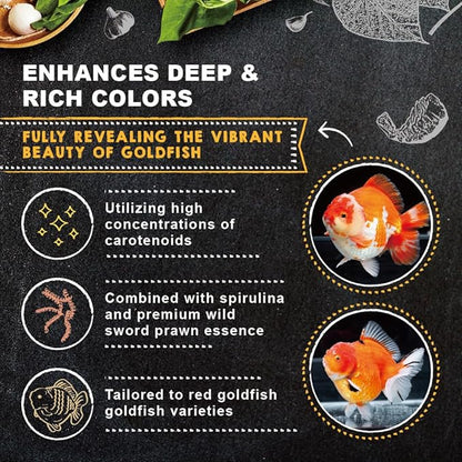 Ultra Fresh Apex Goldfish Color Boosting Crisps, Color Boosting Premium All Natural Ingredients Goldfish Fish Food, Slow Sinking, 15 oz