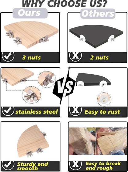 Bird Perch Platform Stand,Wood Perch Bird Platform Parrot Stand Playground Cage Accessories for Small Anminals Rat Hamster Gerbil Rat Mouse Lovebird Finches Conure Budgie Exercise Toy