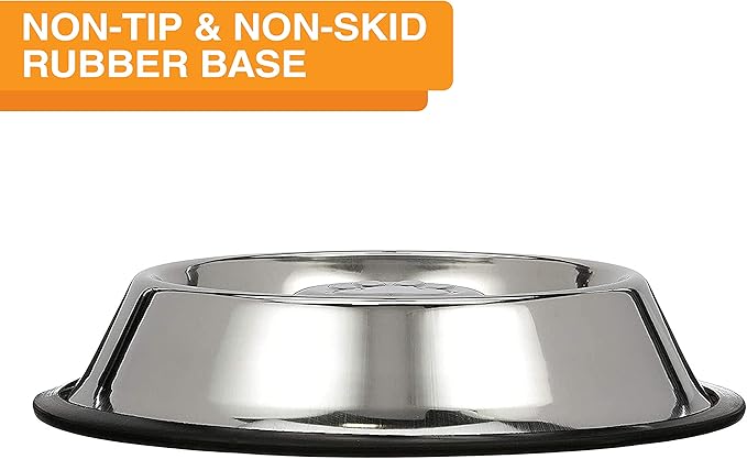 Neater Pet Brands Stainless Steel Slow Feed Bowl - Non-Tip & Non-Skid - Stops Dog Food Gulping, Bloat, Indigestion, and Rapid Eating (3 Cup)