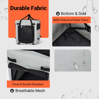 Addmotor Soft Sided Pet Carrier, Large Cat Carriers for Small Dogs Medium Large Cats up to 25 Lbs, Cat Carrier Soft for 2 Cat with Mental Frame for E-Trike Basket, Waterproof 600D, Gray