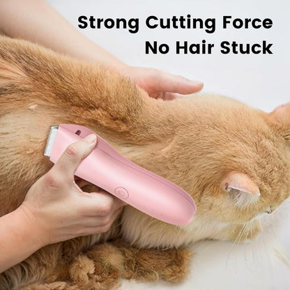 Handy Dog Cat Clippers - Professional Cordless Grooming Tools - Low Noise Pet Hair Trimmer Kit, TS032, Pink