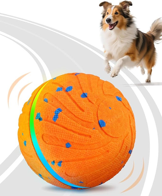 Smart Interactive Dog Balls, Automatic Moving Ball for Medium and Large Dogs, E-TPU New Material, Motion Activated Rolling & Rotating Bouncy Toy for Dog Enrichment & Stimulation