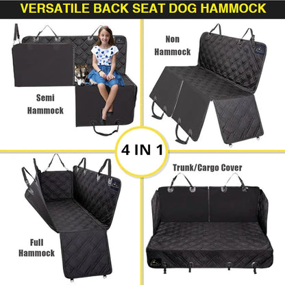 Meadowlark Dog Car Seat Cover, Heavy Duty Pet Seat Cover for Back Seat, Non-Slip Extra Padded Dog Hammock, Water-Resistant Back Seat Protector for Cars Trucks and SUVs (54" W x 58" L)