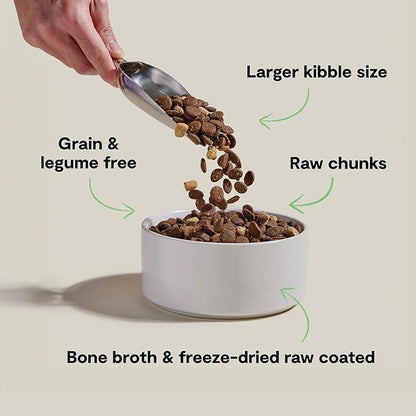 Open Farm, RawMix Grain-Free Dry Dog Food for Large Breeds, Protein-Packed Kibble Coated in Bone Broth with Freeze Dried Raw Chunks, Salmon Chicken & Turkey, Large Breed Recipe, 20lb Bag