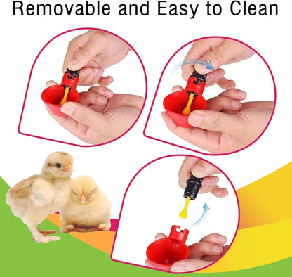 2pcs Automatic Drinker System Chick Water Cups 1L Hanging Automatic Fill Chick Cup Drinker Waterer Used for Cages