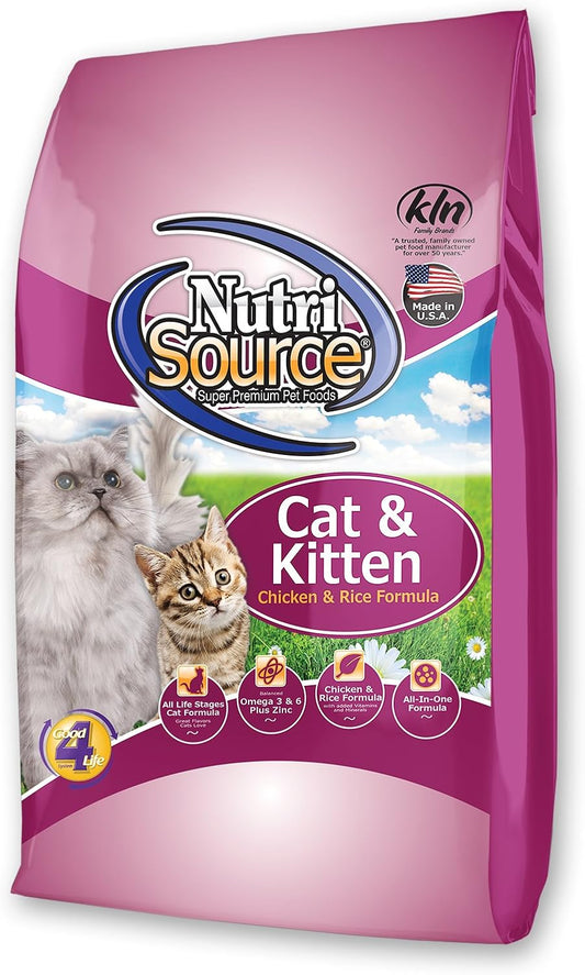 NutriSource Chicken and Rice Cat/Kitten Food Size: 1.5-lb Bag