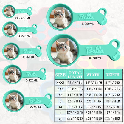 ubjva Personalized Dog Food Scoop Custom Cat Food Measuring Cup with Name Pet Accessories Gifts for Pet Lover