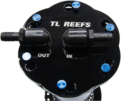 TL Reefs Fluidized Media Reactor 4", for GFO, Carbon, Biopellets, Etc (4x18 Without Pump Kit, Black)