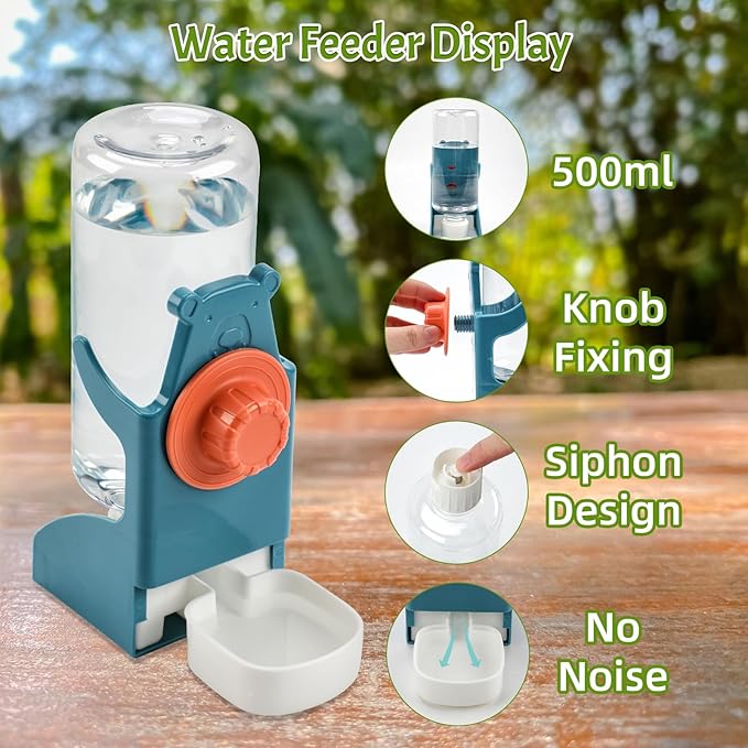 Rypet No Mess Bird Water Feeder Dispenser Set Automatic Bird Feeder for Cage Transparent Food Container for Cage Acrylic Parrot Seed Feeders Accessories for Small Birds Parrot Cockatoo Canary