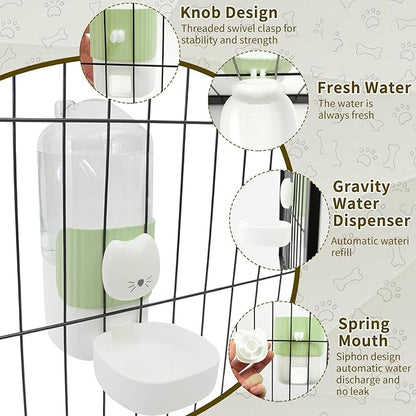 Rabbit Water Bottle, 800ml/28oz Hanging Automatic Water Dispenser for Cage, Ferret Bunny Guinea Pig Water Bowl,Suitable for Small Animal (Green, 800 ml/28 oz)