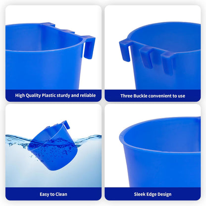 40 Pcs Cage Cups Birds Feeders Bird Water Dispenser Hanging Quail Waterer Plastic Chicken Feeding Watering Dish for Small Coop Parrot Parakeet PET Poultry Pigeon Gamefowl Food Seed Bowl Supplies(Blue)