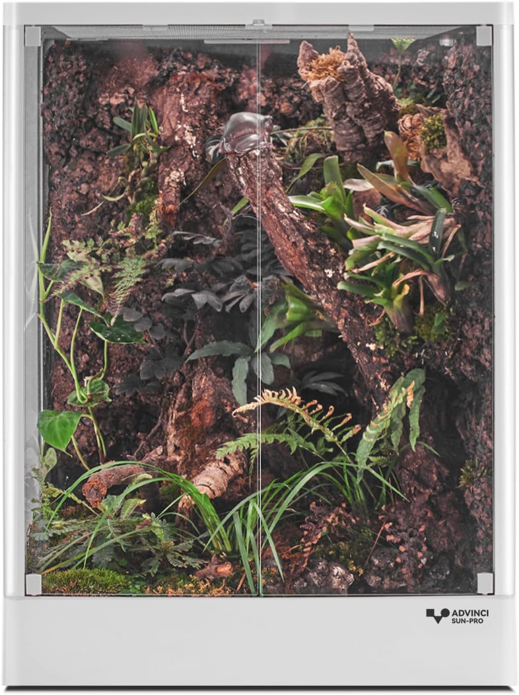 Reptile Glass Terrarium 18"x18"x24" 32 Gallon Knock-Down Dual-Locking Security Mesh Ventilation Durable Aluminum Frame Modern Design