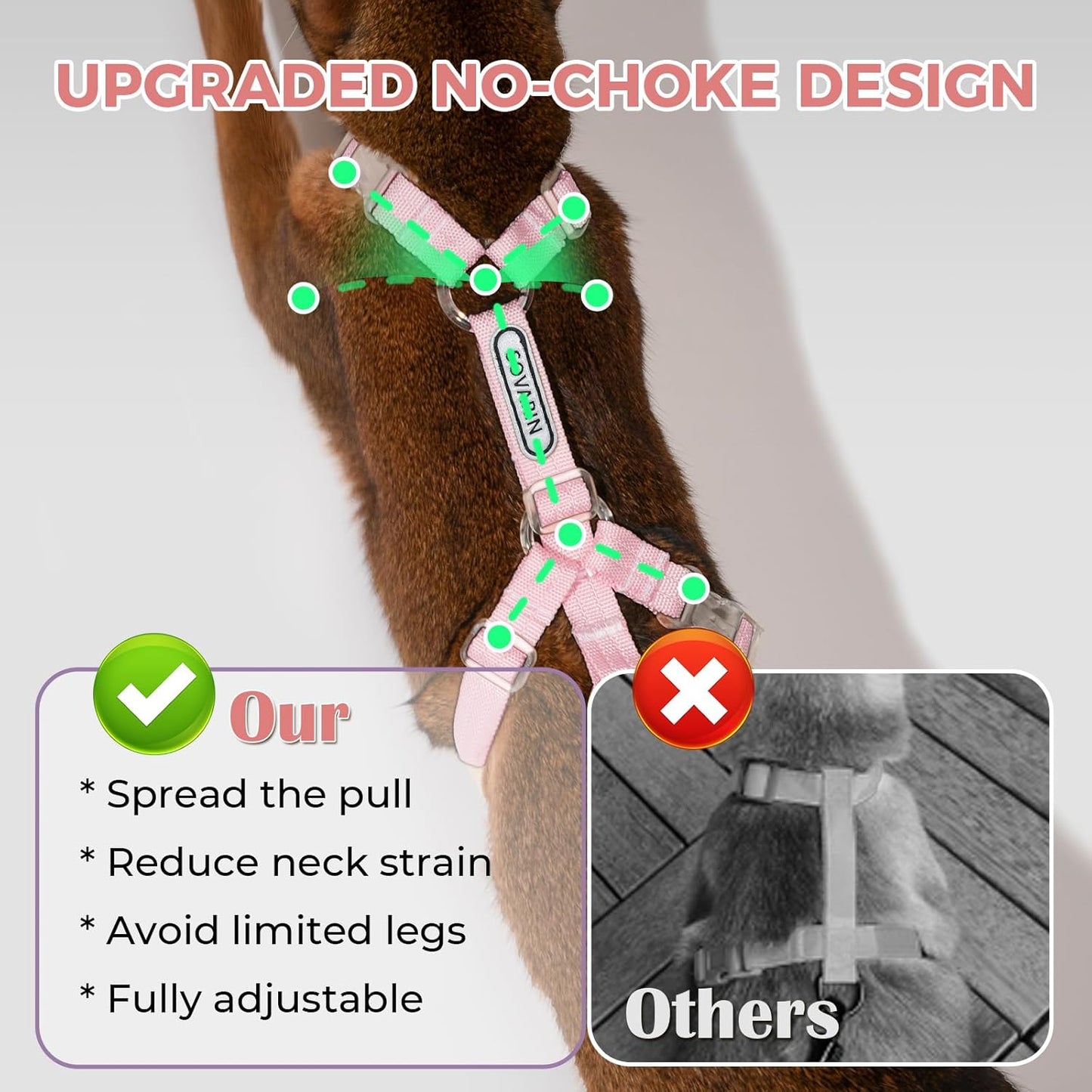 Cat Harness and Leash Set - Pink Lightweight Soft Kitten Harness Escape Proof, Adjustable Travel Pet Harness for Walking，Easy Control Comfortable Outdoor (Pink, One Size Fits All)