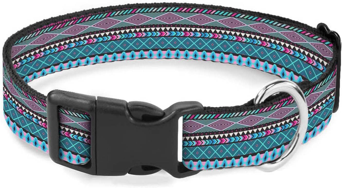 Blue Aztec Bohemian Dog Collar Soft Pet Collars for Small Medium Large Breed Dogs Cats Puppy Kitten Terrier