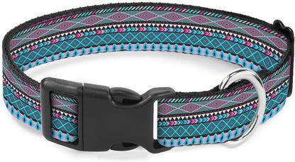 Blue Aztec Bohemian Dog Collar Soft Pet Collars for Small Medium Large Breed Dogs Cats Puppy Kitten Terrier