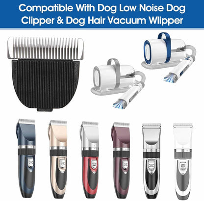 2 Pack Dog Grooming Replacement Blade Compatible with Oneisall Low Noise Dog Clippers, Dog Hair Vacuum Clipper Made of Ceramic Blade & Stainless Steel Blade Size9.5mm
