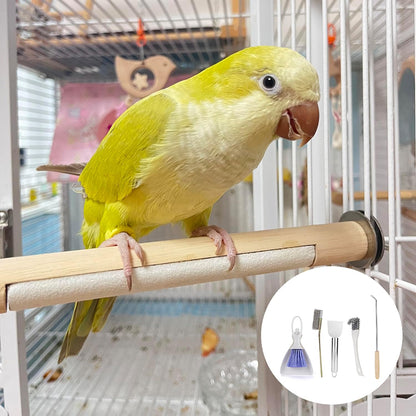 5Pcs Bird Cage Cleaner Set, Stainless Steel Poop Remover & Scraper Tool, Bird Cage Accessories for Small Animal Parakeet Hamster Rabbit Bird Cage Accessories