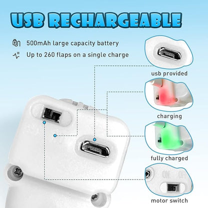 Cat Toys, Flapping Wings Blue-Bird, No Flying, Chirping Bird Interactive Catnip Toy for Kitten or Small Dogs, Touch Activated, Rechargeable