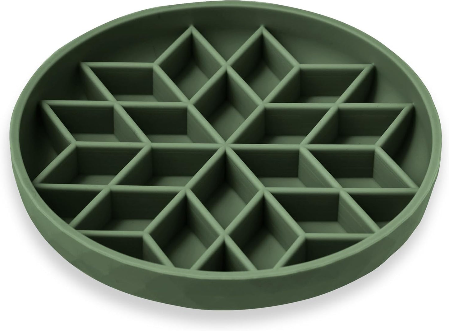 OHMO Slow Feeder Dog Bowls(Camo Green, 7.3") for Medium Small Large Breeds,Non-Slip Slow Feeder Cat Bowl with Suction Cup, Durable Food-Grade Silicone, Anti-Chocking and Anti-Bloat
