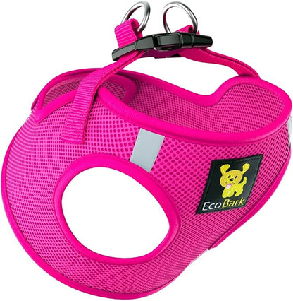 EcoBark Rapid Fastener Super Comfort Fully Adjustable Double Padded Step in Dog Harness (Medium, Pink)