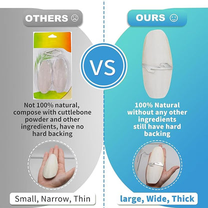 Jmxu's 5"-5.5" Bird Cuttlebone for Parakeets, Cuddle Bone with Metal Holder, Cuttlefish Bone for Sharp Beaks, Natural Birds Calcium for Parrots Cockatiels Budgie, 6 Pcs