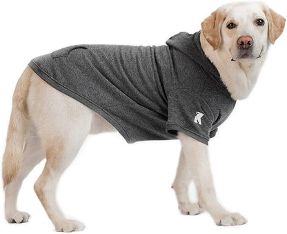 Koneseve Dog Hoodie Fleece Dog Clothes Warm Sweater with Hat for Medium Large Dogs Cat Hooded Shirt Kitten Pet Basic Sweatshirt with Pocket Doggie Soft Winter Coat Apparel (Grey; 4XL)