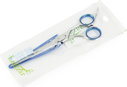Laazar Pro Pet Grooming Scissors, Premium Steel Dog Grooming Shears with Blue Handles, Long-Lasting Sharp Blades (Straight, 6 Inches)