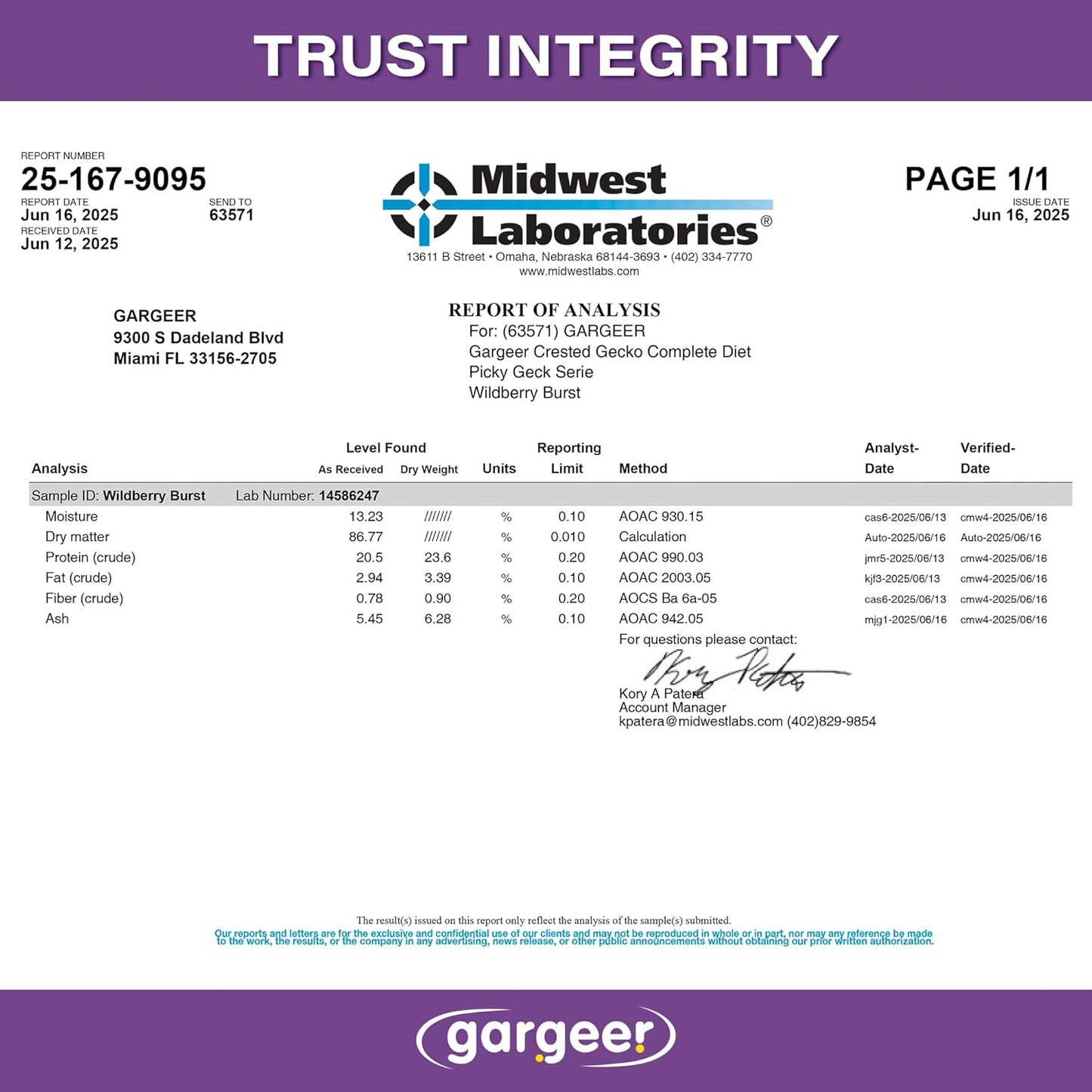 'Picky Geck' Wildberry Burst - Premium Crested Gecko Food | Antioxidant & Immune Support Formula | Real Fruit & Insect Protein | No Fillers - Only Premium Ingredients | 2oz | Made in USA.