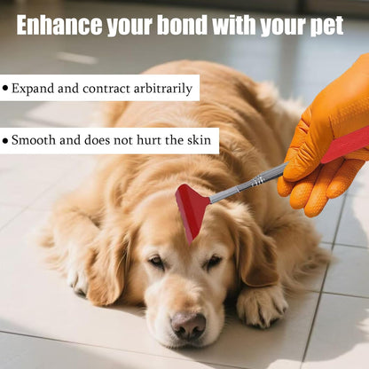 3-in-1 Pet Grooming Kit for Small Animals, Including a Telescopic Scratcher, a Flea and Lice Comb, and a Pair of Massage Gloves, Pet Massage Set for Dogs, Cats, Rabbits, Guinea Pigs, Hamsters, etc